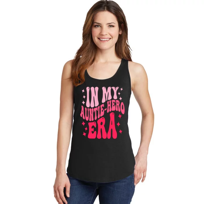 In My Auntie Hero Era Groovy Aunt Mothers Day Ladies Essential Tank