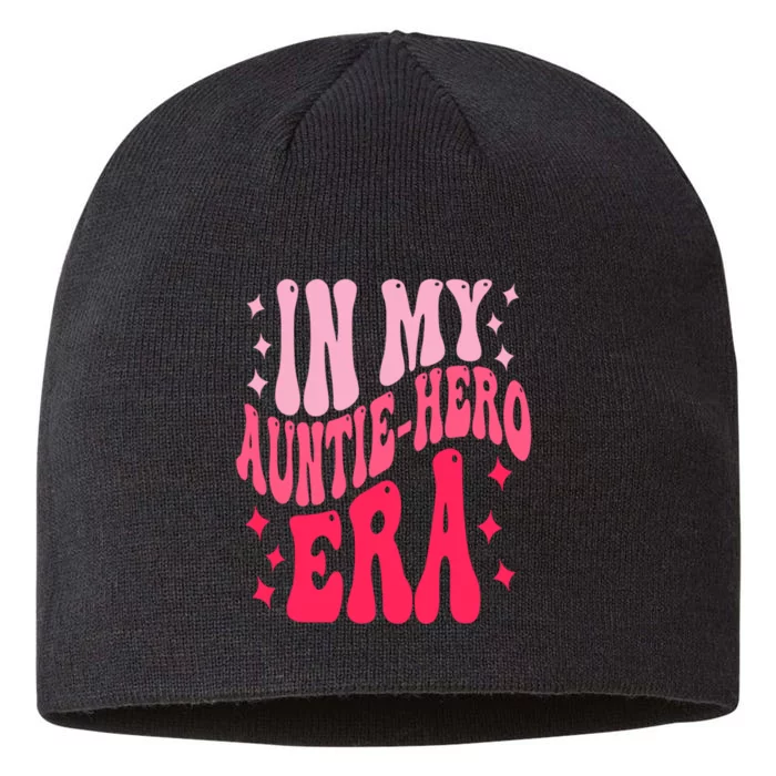 In My Auntie Hero Era Groovy Aunt Mothers Day 8 1/2in Sustainable Knit Beanie