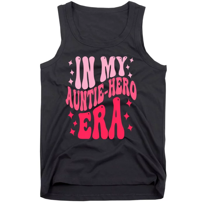 In My Auntie Hero Era Groovy Aunt Mothers Day Tank Top