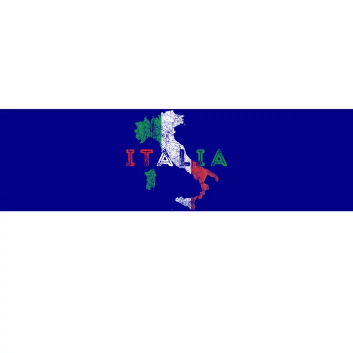 Italy Map and Flag Souvenir Distressed Italia Bumper Sticker