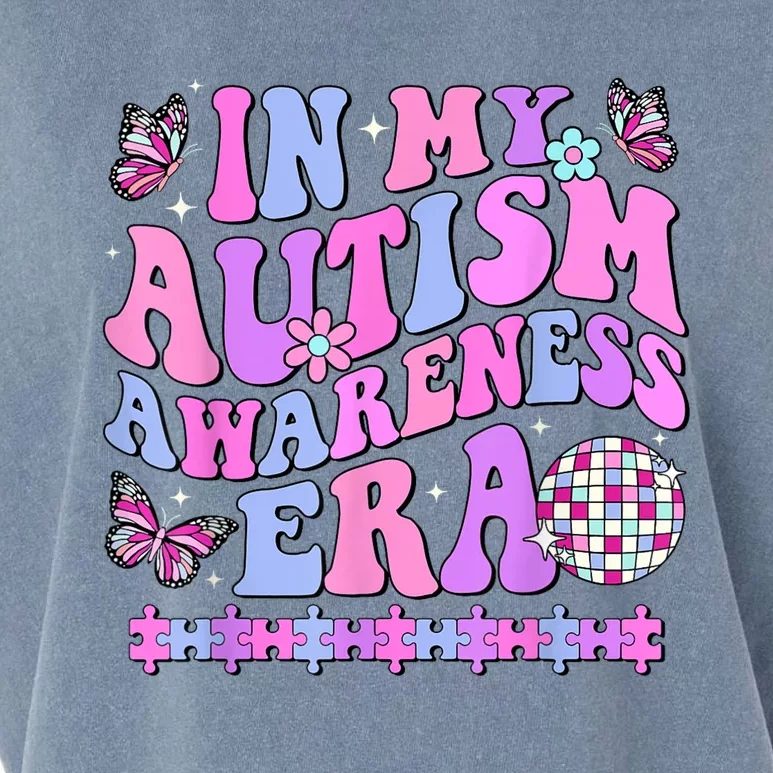 In My Autism Awareness Era Retro Disco In April We Wear Blue Garment-Dyed Women's Muscle Tee