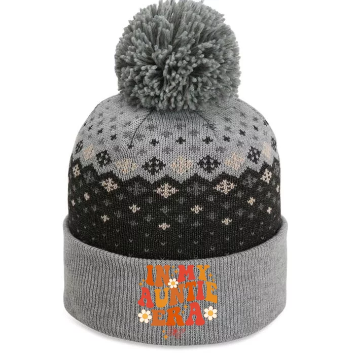 In My Auntie Era Baby Announcement Cute For Cool Auntie Club The Baniff Cuffed Pom Beanie