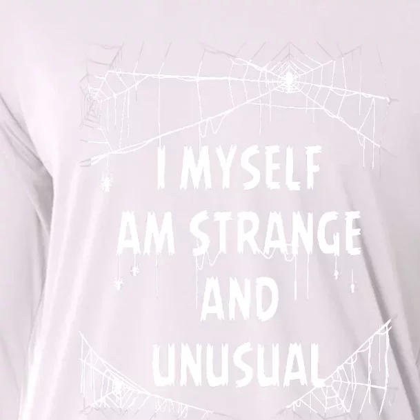 I Myself Am Strange Unusual Spooky Spider Halloween 80s 90s Cooling Performance Long Sleeve Crew