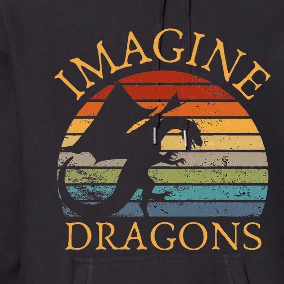 Imagine Magical And Mythical Fantasy Dragons Premium Hoodie