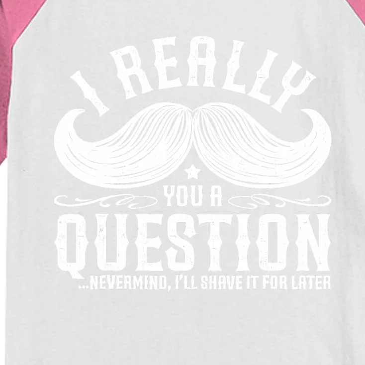 I Must Ask You A Question Funny Moustache Nerd Kids Colorblock Raglan Jersey