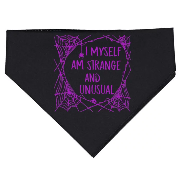 I Myself Am Strange And Unusual Halloween Spider Web USA-Made Doggie Bandana