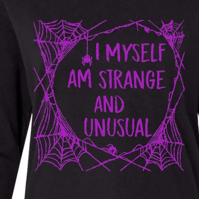 I Myself Am Strange And Unusual Halloween Spider Web Womens Cotton Relaxed Long Sleeve T-Shirt