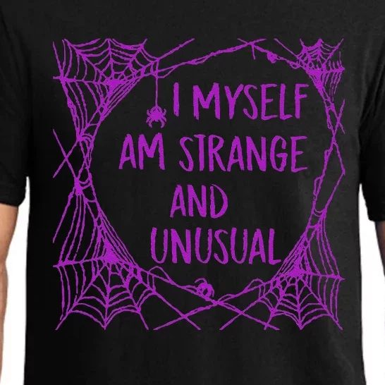 I Myself Am Strange And Unusual Halloween Spider Web Pajama Set