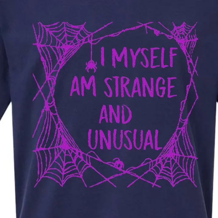 I Myself Am Strange And Unusual Halloween Spider Web Sueded Cloud Jersey T-Shirt