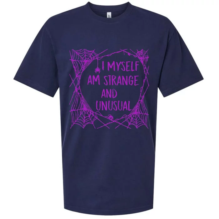 I Myself Am Strange And Unusual Halloween Spider Web Sueded Cloud Jersey T-Shirt