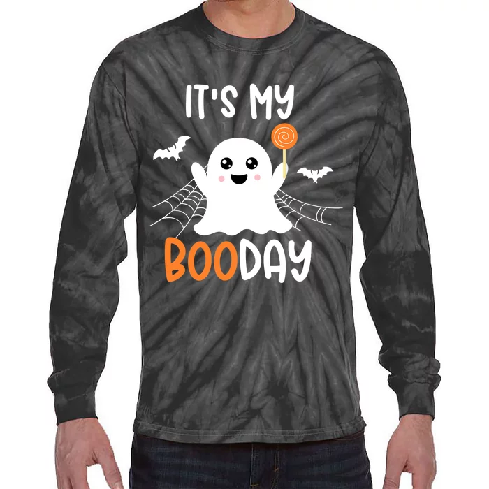 Its My Boo Day Cute Halloween Birthday Ghost Boy Girl Tie-Dye Long Sleeve Shirt