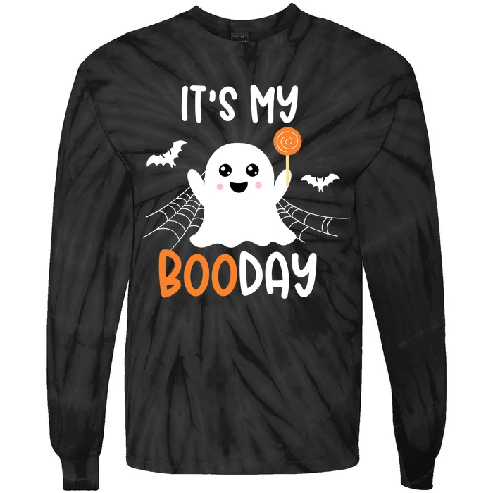 Its My Boo Day Cute Halloween Birthday Ghost Boy Girl Tie-Dye Long Sleeve Shirt