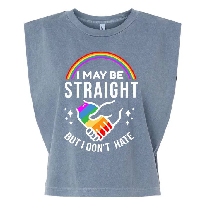 I May Be Straight But I Dont Hate Pride Garment-Dyed Women's Muscle Tee