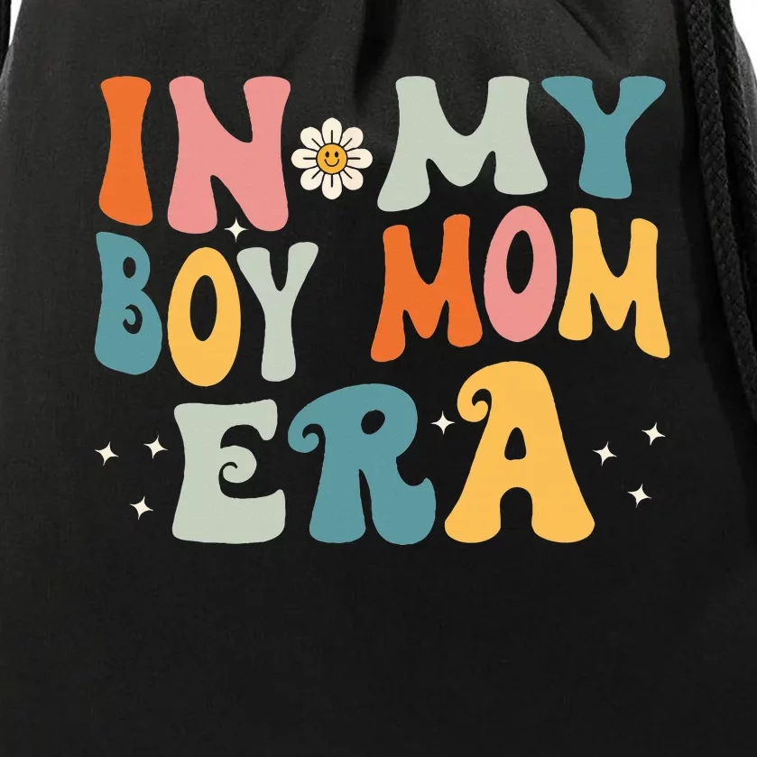 In My Boy Mom Era Drawstring Bag