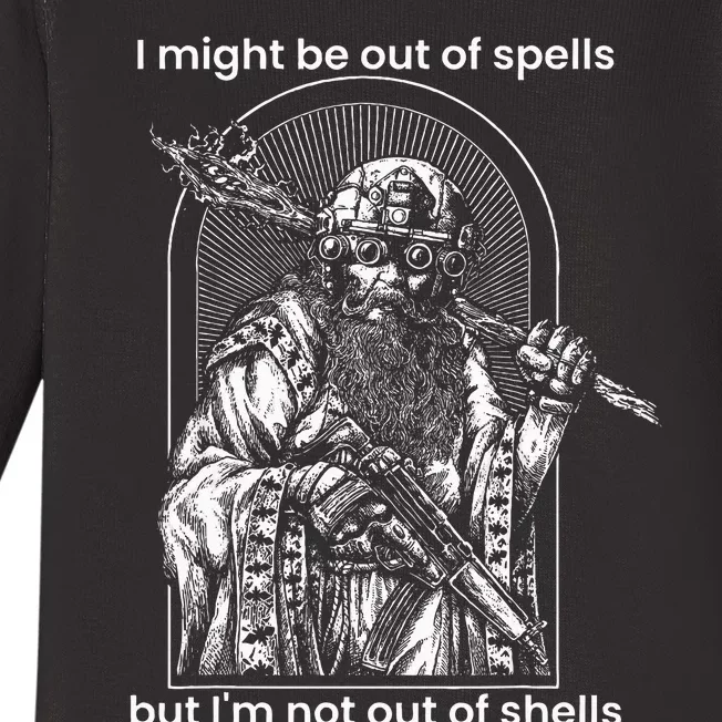 I Might Be Out Of Spells But IM Not Out Of Shells Baby Long Sleeve Bodysuit