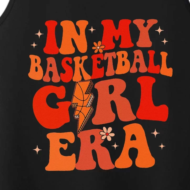 In My Basketball Girl Era Retro Groovy Basketball Girl Performance Tank