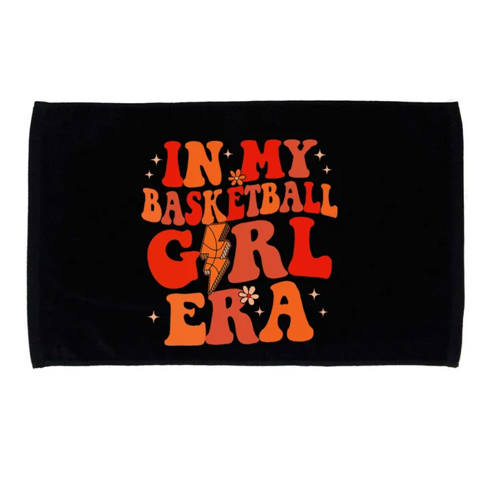 In My Basketball Girl Era Retro Groovy Basketball Girl Microfiber Hand Towel