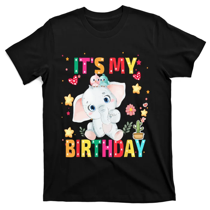 Its My Birthday Elephant Womens T-Shirt