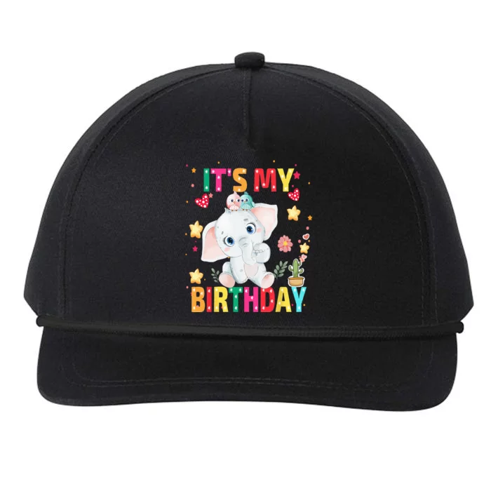 Its My Birthday Elephant Womens Snapback Five-Panel Rope Hat