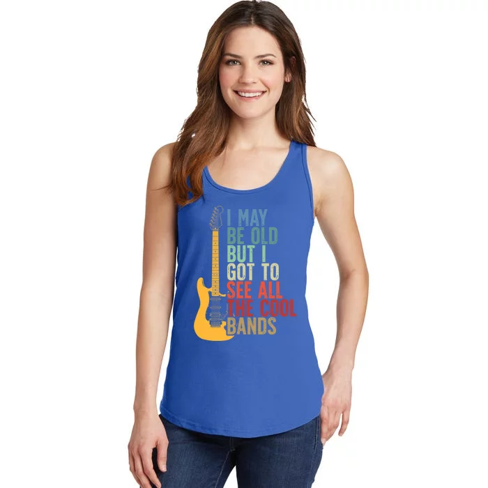 I May Be Old But I Got To See All The Cool Bands Retro Cute Gift Ladies Essential Tank