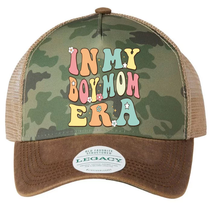 In My Boy Mom Era Baby Announcement Christmas Groovy Retro Legacy Tie Dye Trucker Hat