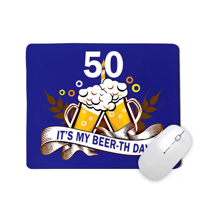 It My Beergreat Giftth Day Birthday Gift 50th Funny Cheer And Beer Cute Gift Mousepad