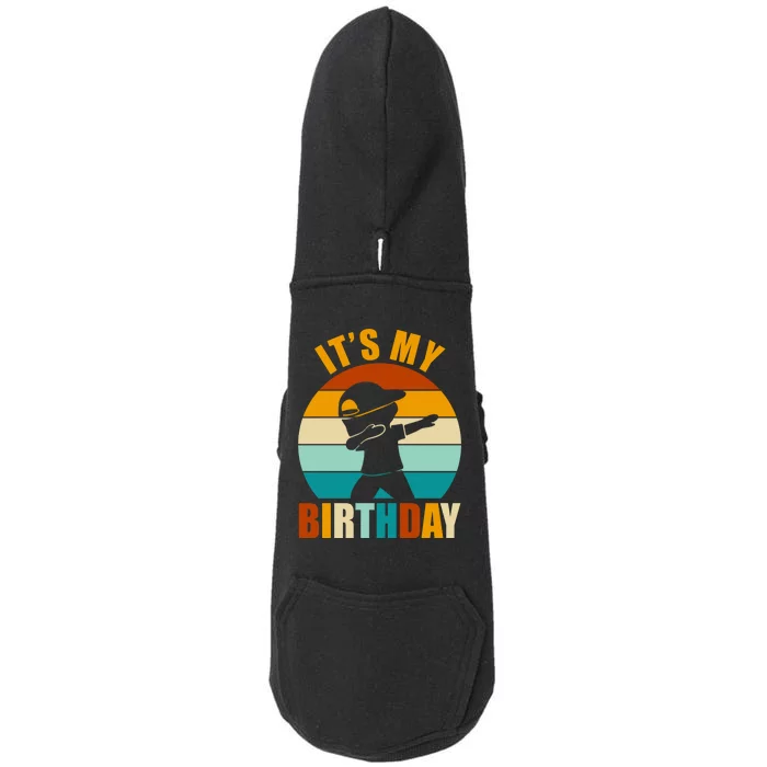 Its My Birthday Dab Retro Sunset Doggie 3-End Fleece Hoodie