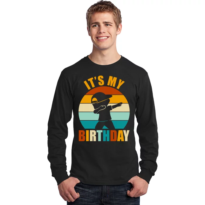 Its My Birthday Dab Retro Sunset Long Sleeve Shirt