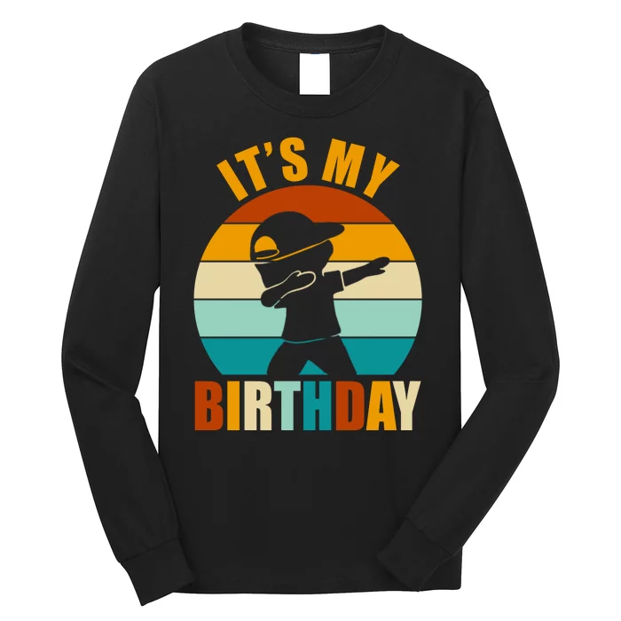 Its My Birthday Dab Retro Sunset Long Sleeve Shirt