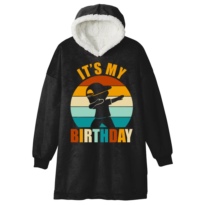 Its My Birthday Dab Retro Sunset Hooded Wearable Blanket