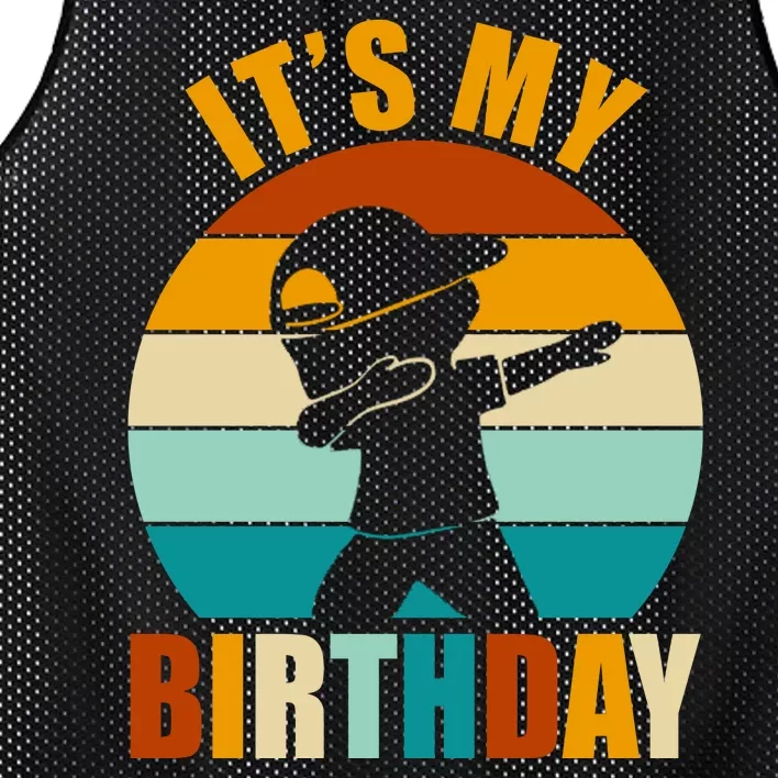 Its My Birthday Dab Retro Sunset Mesh Reversible Basketball Jersey Tank