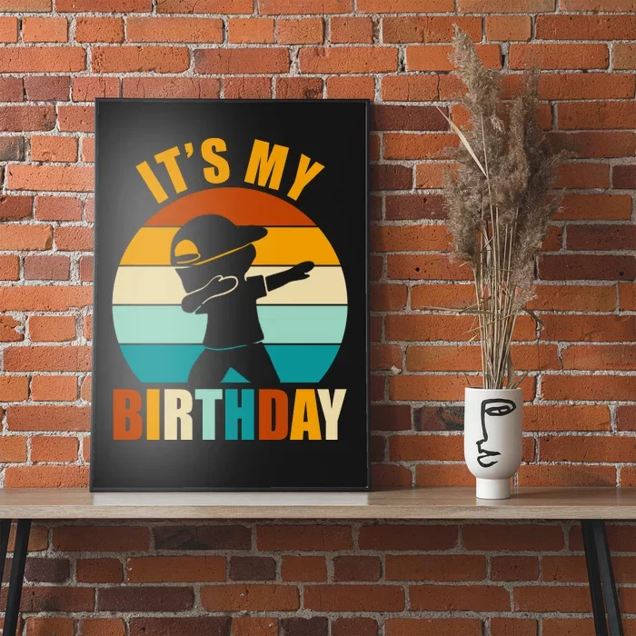 Its My Birthday Dab Retro Sunset Poster