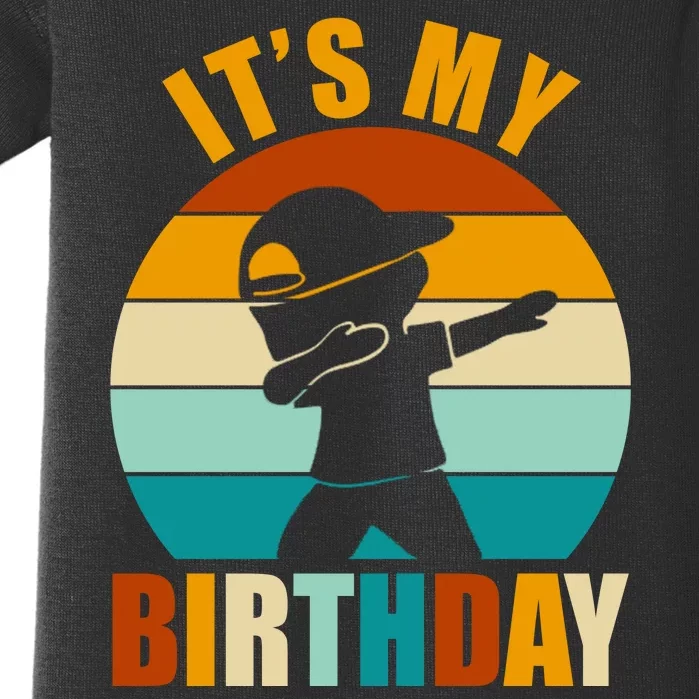 Its My Birthday Dab Retro Sunset Baby Bodysuit