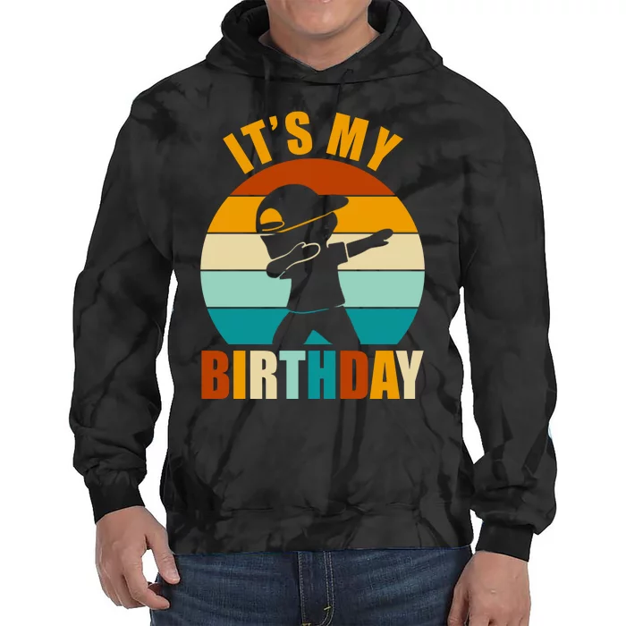 Its My Birthday Dab Retro Sunset Tie Dye Hoodie