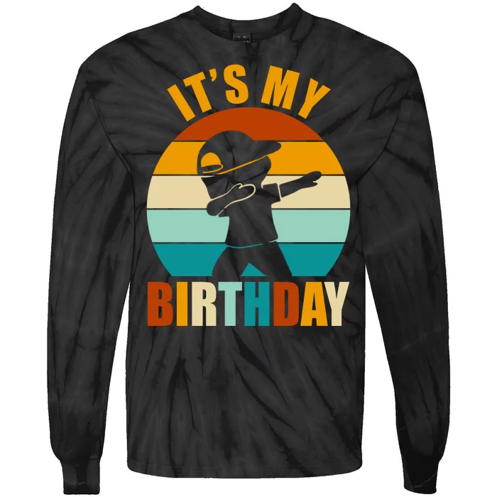 Its My Birthday Dab Retro Sunset Tie-Dye Long Sleeve Shirt