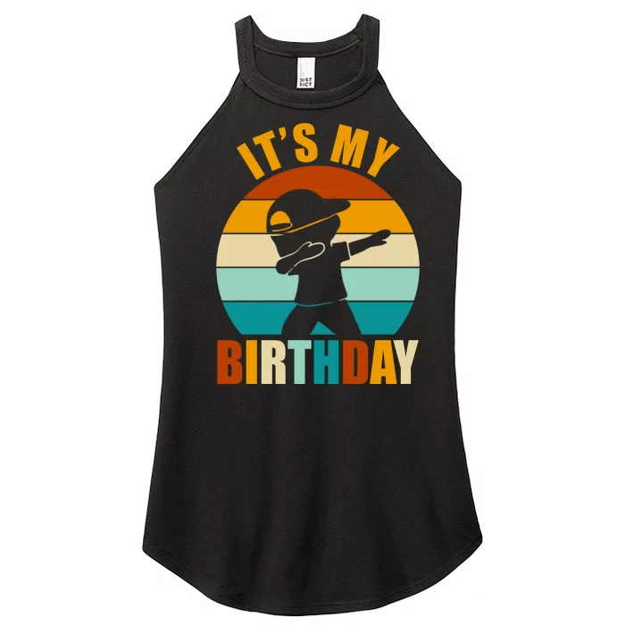 Its My Birthday Dab Retro Sunset Women’s Perfect Tri Rocker Tank