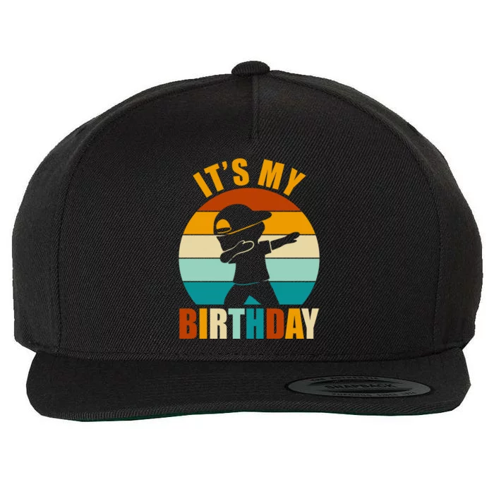 Its My Birthday Dab Retro Sunset Wool Snapback Cap