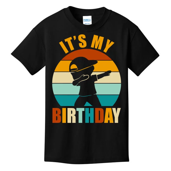 Its My Birthday Dab Retro Sunset Kids T-Shirt