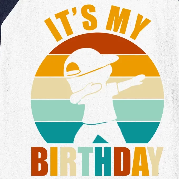 Its My Birthday Dab Retro Sunset Baseball Sleeve Shirt