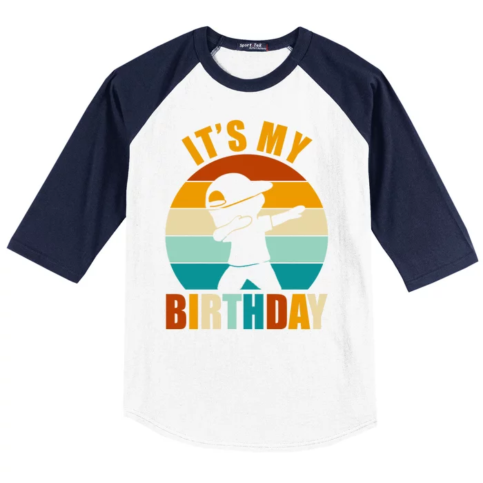 Its My Birthday Dab Retro Sunset Baseball Sleeve Shirt