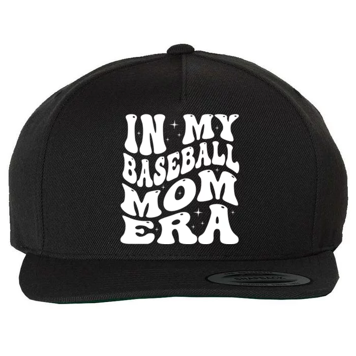 In My Baseball Mom Era Groovy Wool Snapback Cap