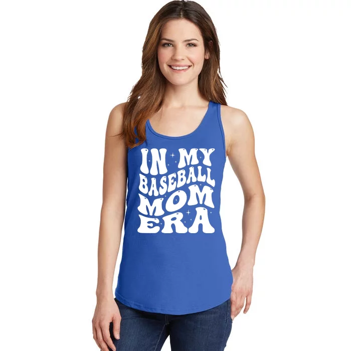 In My Baseball Mom Era Groovy Ladies Essential Tank