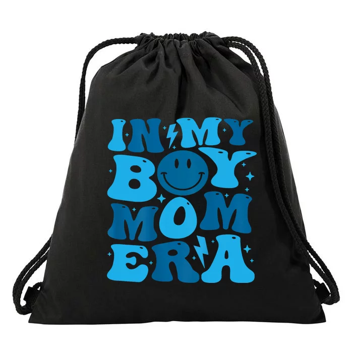 In My Boy Mom Era Drawstring Bag