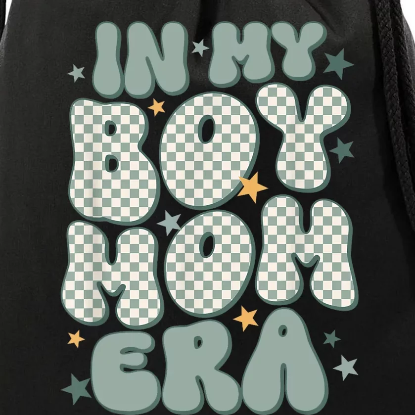 In My Boy Mom Era Drawstring Bag