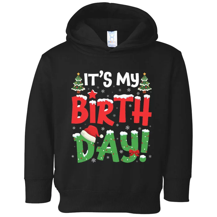 ItS My Birthday Christmas Funny Bday Xmas Toddler Hoodie