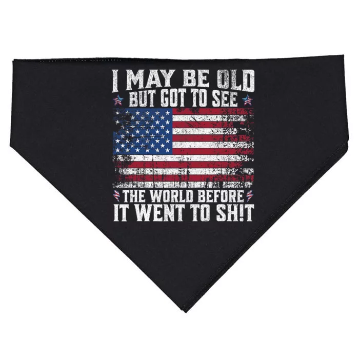 I May Be Old But Got To See The World Before It Went To USA-Made Doggie Bandana