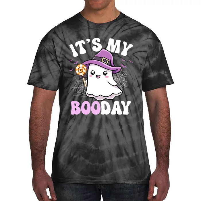 Its My Boo Day Cute Ghost Halloween Birthday Boy Girl Kids Tie-Dye T-Shirt