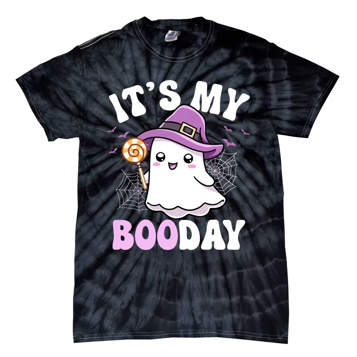 Its My Boo Day Cute Ghost Halloween Birthday Boy Girl Kids Tie-Dye T-Shirt