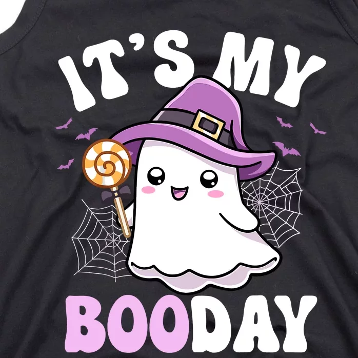 Its My Boo Day Cute Ghost Halloween Birthday Boy Girl Kids Tank Top