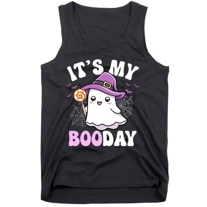 Its My Boo Day Cute Ghost Halloween Birthday Boy Girl Kids Tank Top